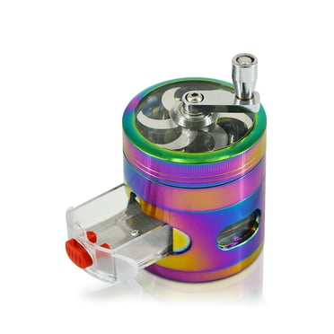 Small Rainbow Illusion 3 Piece Tobacco Herb Grinder Portable Metal Travel Size